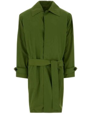 Saint Laurent Belted Coats - Green