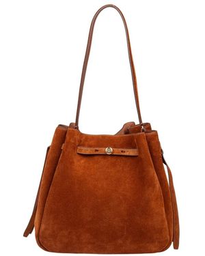 Tory Burch Large Romy Suede Bucket Bag - Bruin