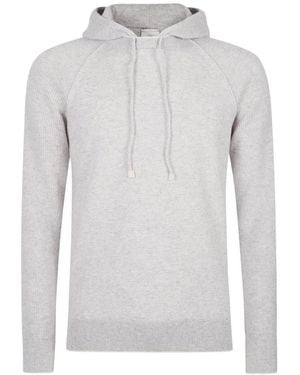 Eleventy Hoodies & Sweatvesten ,Grijs ,Kasjmier Maglia Girocollo Cappuccio