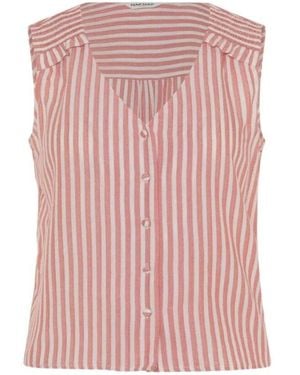 Naf Naf Rosa gestreiftes ärmelloses hemd - Pink