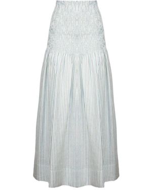 Semicouture Rokken ,Blauw ,Linnen Lange Linnen Maxi Rok - Grijs