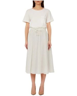 Liu Jo Kleedjes ,Wit ,Polyester Regular Fit Midi Jurk