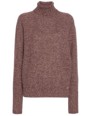 Kiton Burgunderfarbener speckle-strickpullover - Braun