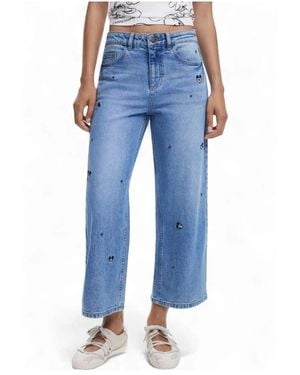 Desigual Cropped Jeans - Blu