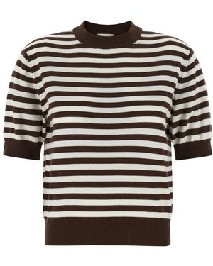 Be You Be Motivated Gestreifter Pullover - Schwarz