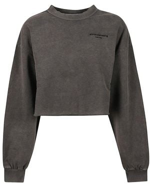Alexander Wang Zwarte Katoenen Crew Neck Sweatshirt - Grijs