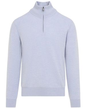 Brioni Pullover Mit Halbem Reißverschluss - Blau