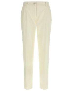 Dolce & Gabbana Stretch Wollen Canvas Broek - Geel