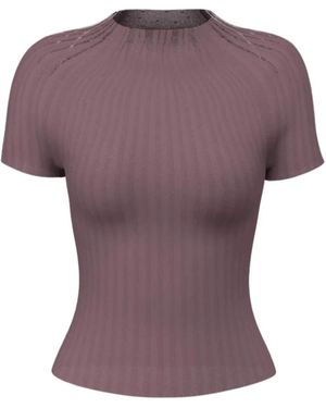 Guess Truien & Vesten ,Paars ,Leer Perilla Sheer Yoke Top