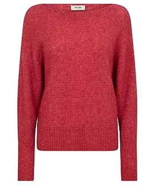 Mos Mosh Boat Neck Gebreide Trui - Rood