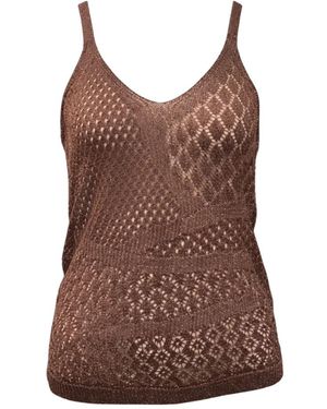 SIMONA CORSELLINI Sleeveless Tops - Brown