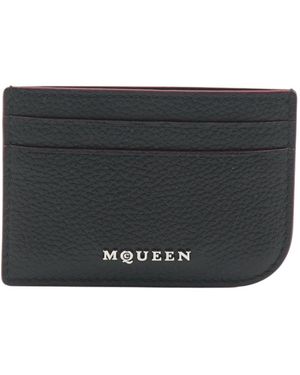 McQueen Sling Leder Kartenetui - Schwarz