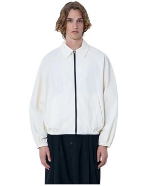 Jacquemus Jassen ,Wit ,Polyester Jas Met Ritssluiting