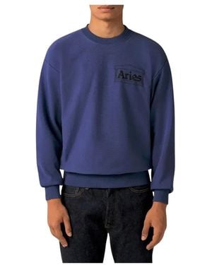 Aries Hoodies & Sweatvesten ,Blauw ,Katoen Star 20000 Classic Temple Sweatshirt