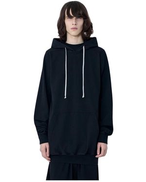 Rick Owens Hoodies & Sweatvesten ,Zwart ,Katoen Hoodie Met Trekkoord - Blauw