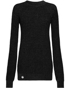 Philipp Plein Truien & Vesten ,Zwart ,Pullover Ronde Hals
