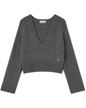 Ganni Schwarze Pullover Kollektion - Grau