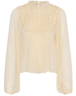 Saint Tropez Overhemden ,Blouse - Naturel