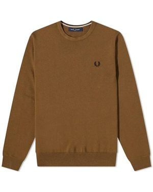 Fred Perry Classic Crew Neck Jumper Shaded Stone L - Brown