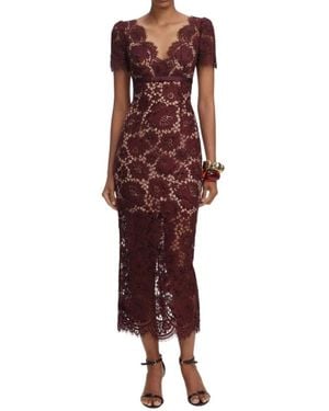 Self-Portrait Midi Dresses - Rosso
