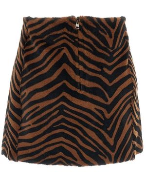 P.A.R.O.S.H. Rokken ,Veelkleurig ,Leer Moira Mini Rok - Bruin
