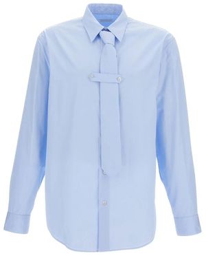 Dries Van Noten Overhemden ,Blauw ,Katoen Klassiek Overhemd Met Lange Mouwen