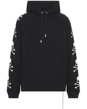 MASTERMIND WORLD Hoodies & Sweatvesten ,Zwart ,Katoen Overlapping Hoodie