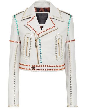 Philipp Plein Nappa Crop Perfecto - Wit