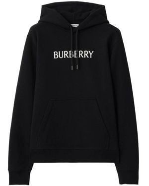 Burberry Katoenen Hoodie Met Logo - Zwart