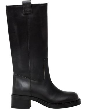 Alohas Schoenen ,Zwart ,Leer Sajan Hoge Laarzen