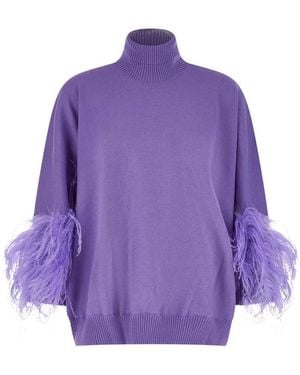 Alberta Ferretti Figurbetontes Rollkragenshirt - Lila