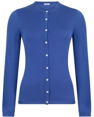 Malo Truien & Vesten ,Blauw ,Wol Fitted Button Cardigan