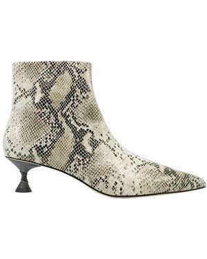 STUDIO AMELIA Minimalistische Leder Stiefeletten - Mettallic