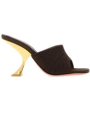 AMINA MUADDI Heeled Mules - Marron