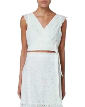 Paul Smith Weißes Englisches Stickerei-Wrap-Top - Grau