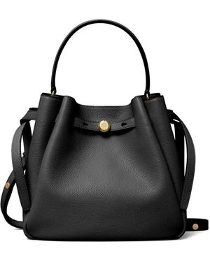Tory Burch Tassen ,Zwart ,Leer Model Van Gehamerd Leer