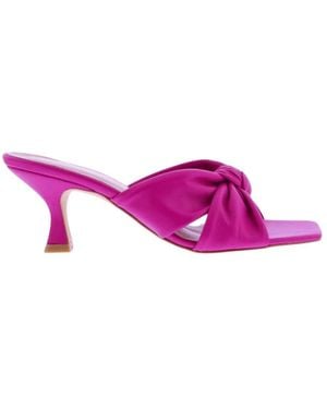 Paris Punk Heeled Mules - Violet