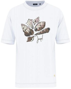 Joop! T-Shirt Met Slakkenhuismotief En Kristallen Versiering - Wit