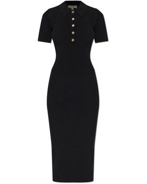 Michael Kors Geripptes Bodycon-Kleid - Schwarz
