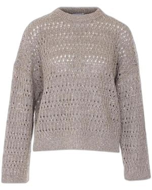 Brunello Cucinelli Round-Neck Knitwear - Gris