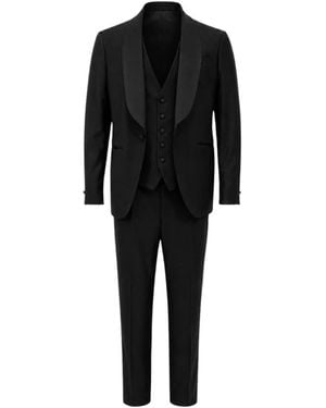 Franzese Collection Single Breasted Suits - Black
