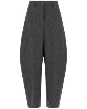 Nude Cropped Trousers - Black