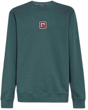 Balmain Round-Neck Knitwear - Green