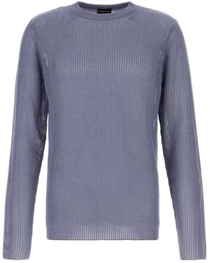 Giorgio Armani Truien & Vesten ,Blauw ,Katoen Air Force Zijdemix Trui