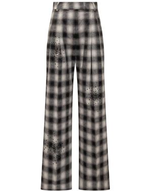 Des Phemmes Broeken ,Veelkleurig ,Crystal-Embellished Wide-Leg Pants - Grijs