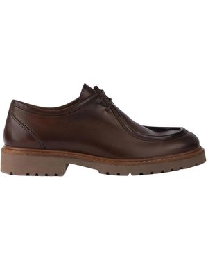 Exton Bruine Leren Veterschoenen