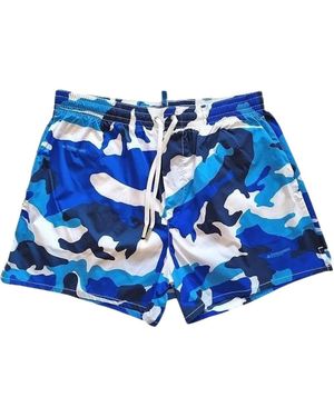 DSquared² Mehrfarbige Camouflage-Badeshorts - Blau