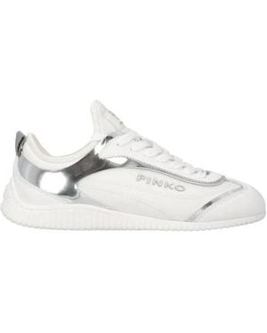 Pinko Schoenen ,Wit ,Leer Reby 08 Sneaker Neoprene/Mirror - Metallic