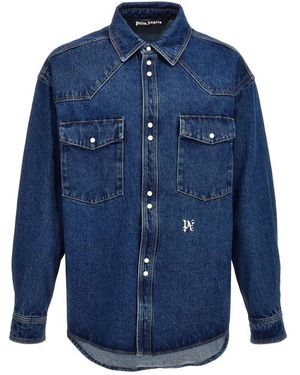 Palm Angels Denim Jackets - Blue