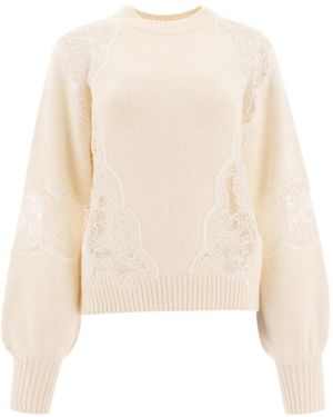 Elie Saab Round-Neck Knitwear - Bianco